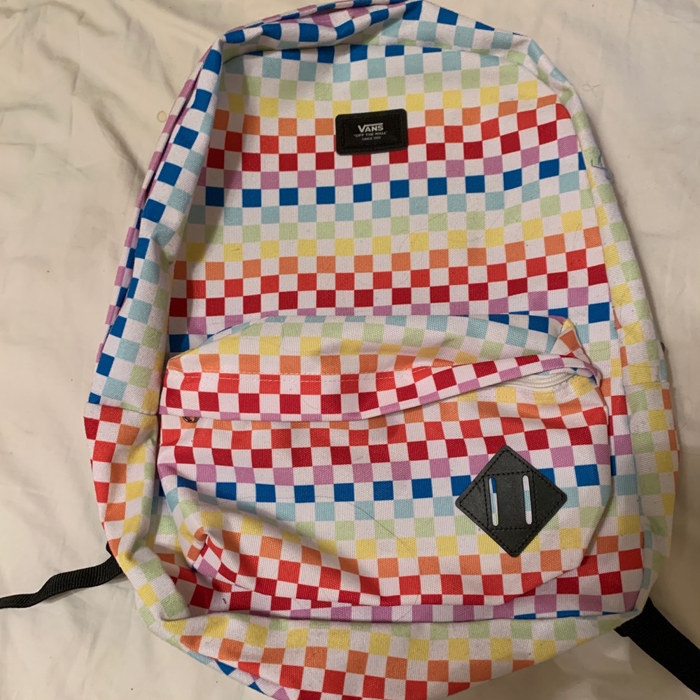 rainbow chex vans backpack